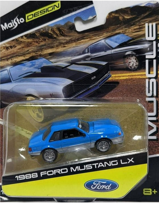2022 Maisto Design Muscle 1:64 Blue 1988 FORD MUSTANG LX Foxbody Coupe